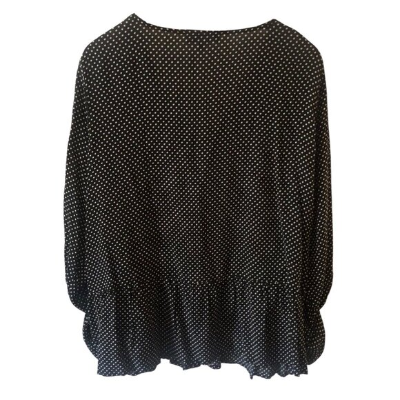 Women's Plus Size Fred David Black & White Polka Dot Blouse Size 2X - Picture 5 of 5